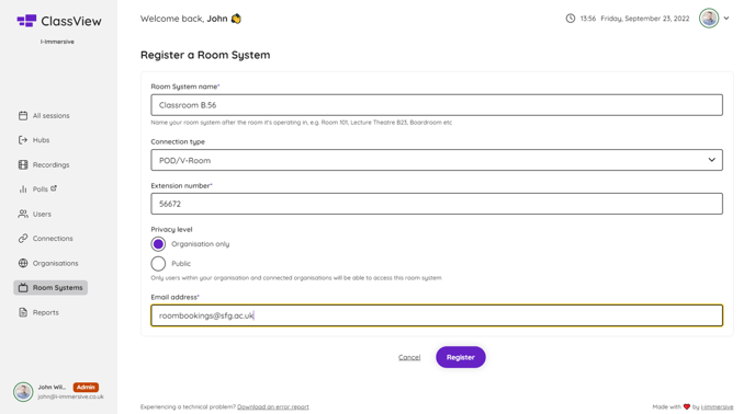 add Room system with info